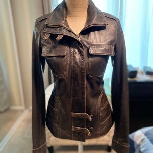 Danier Leather Jacket Dark Brown / Size XS